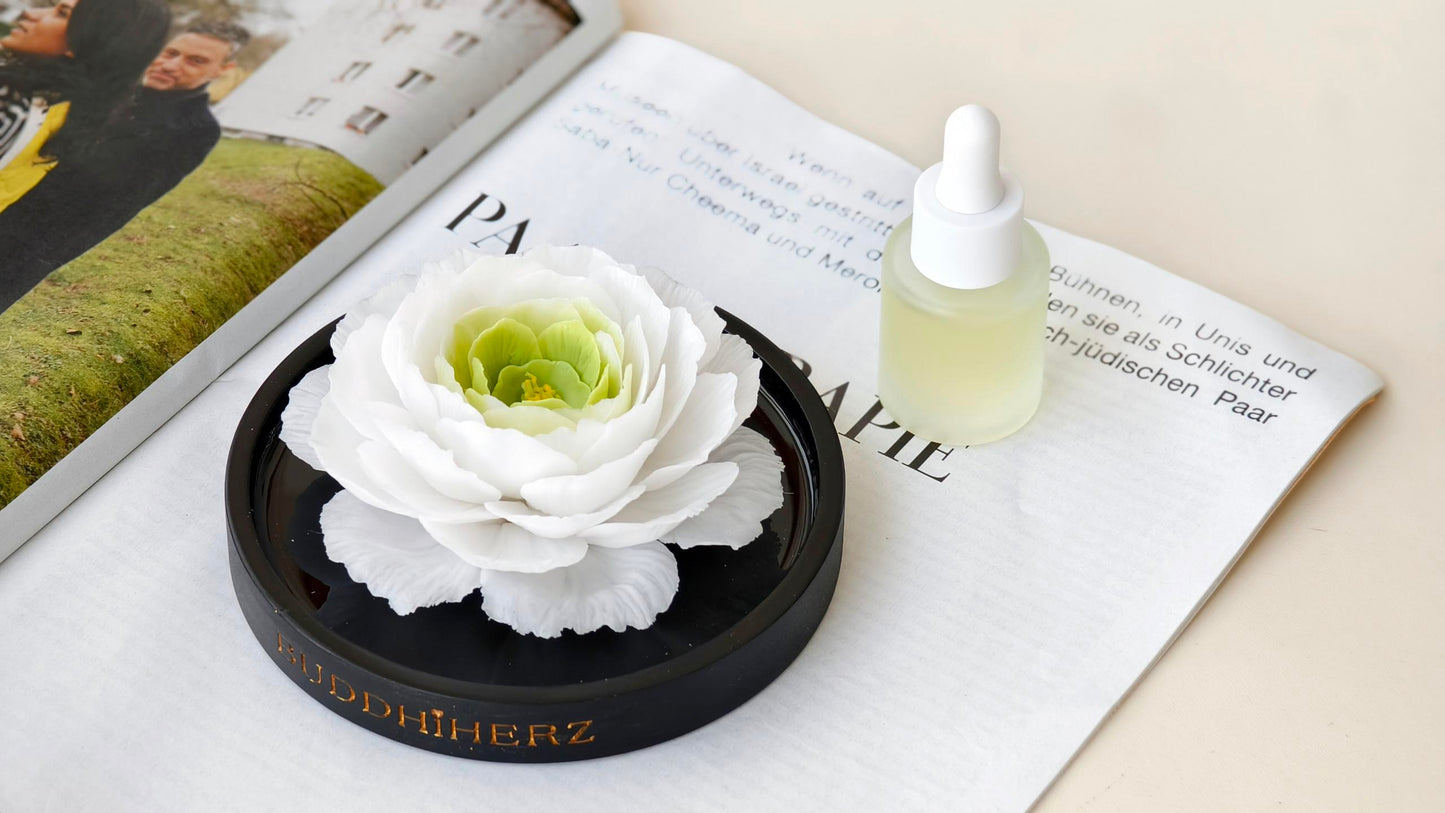 Tianshan Snow Lotus Porcelain Flower with Fragrance Oil
