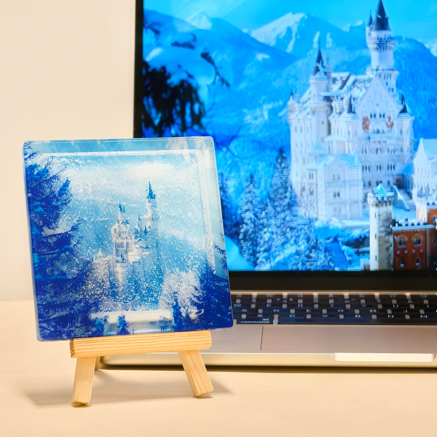 Winter magic fridge magnet - Neuschwanstein Castle in the snow