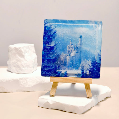 Winter magic fridge magnet - Neuschwanstein Castle in the snow
