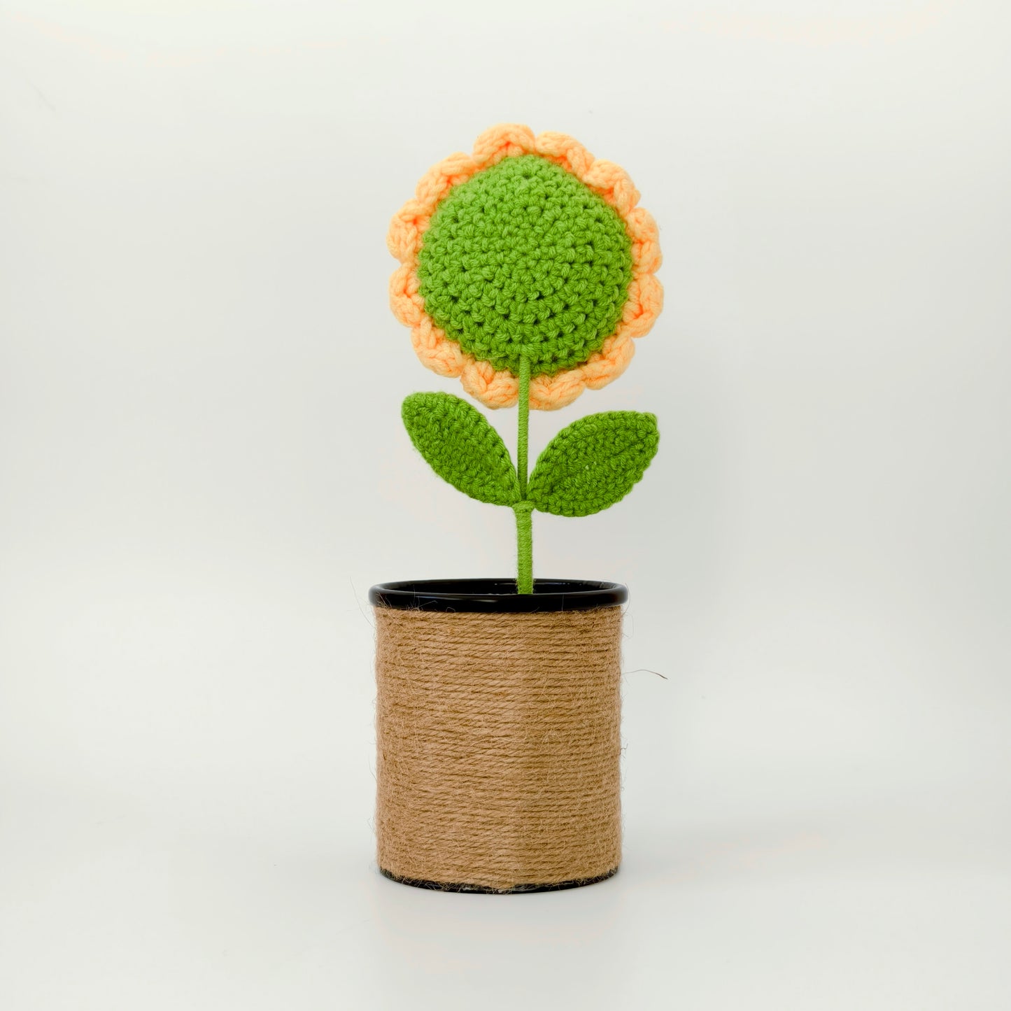 Handgemachter Strick-Sonnenblumen-Stifthalter