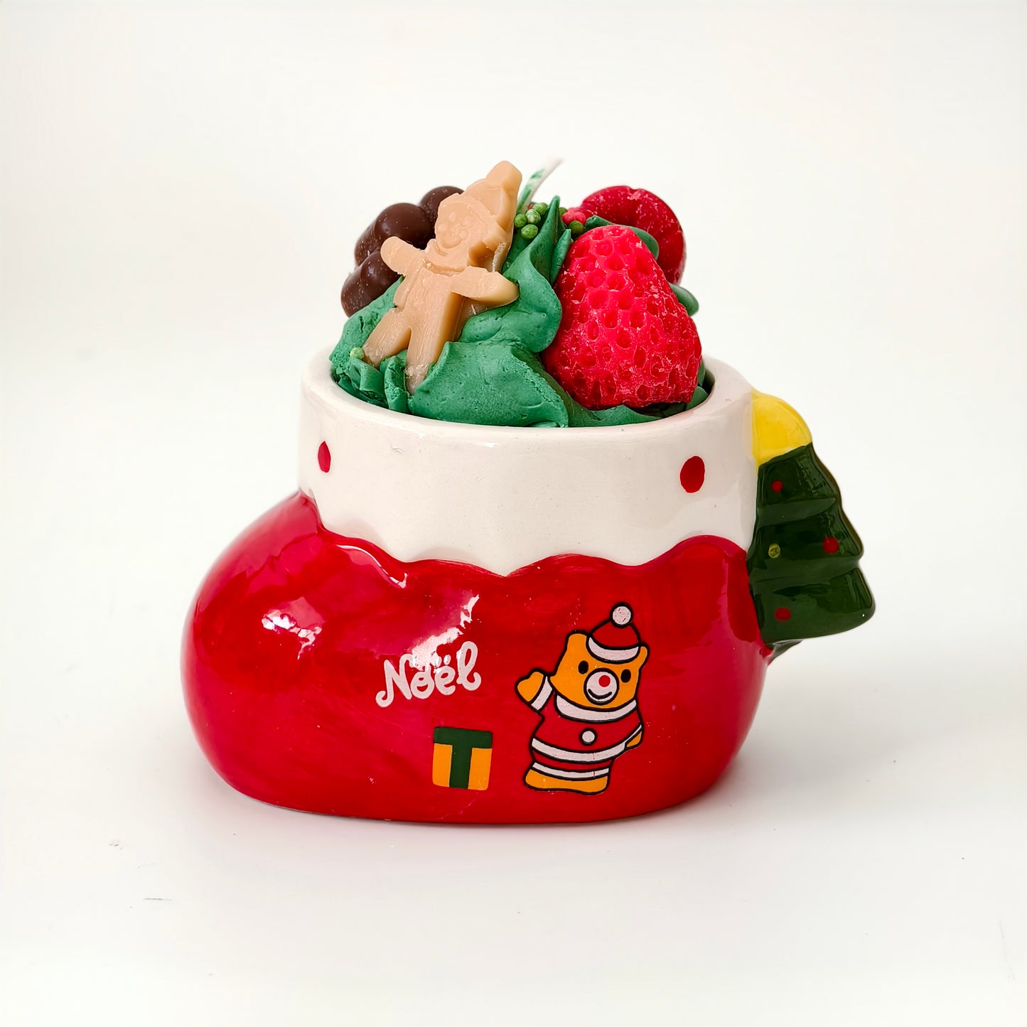 Kerze Weihnachtsmann & Weihnachtsstiefel
