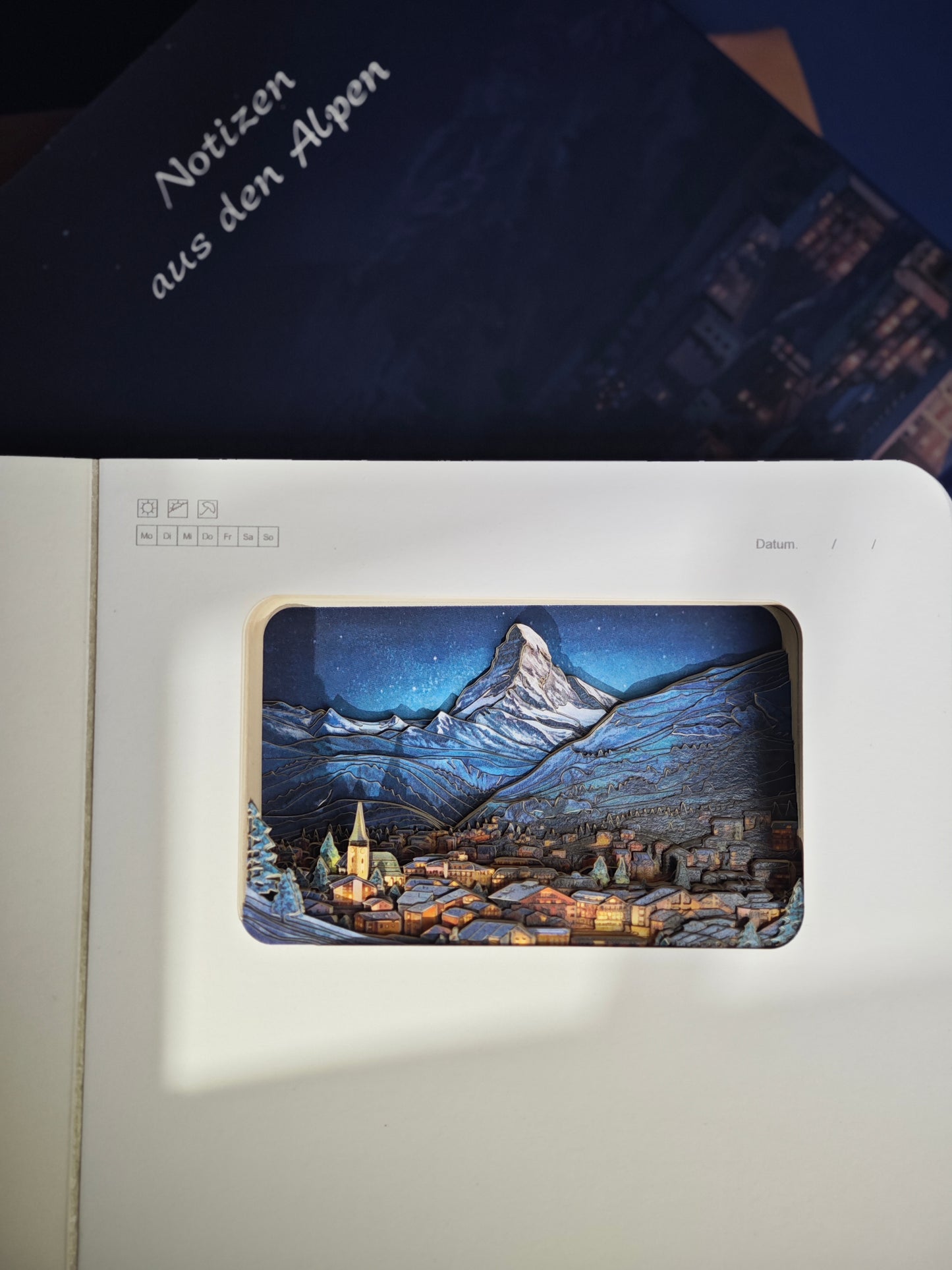 3d-Notizbuch Alpen