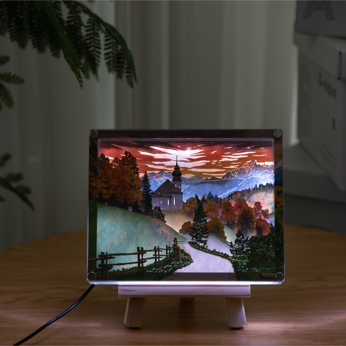 DIY set for paper art light picture - Magic of autumn in Berchtesgaden
