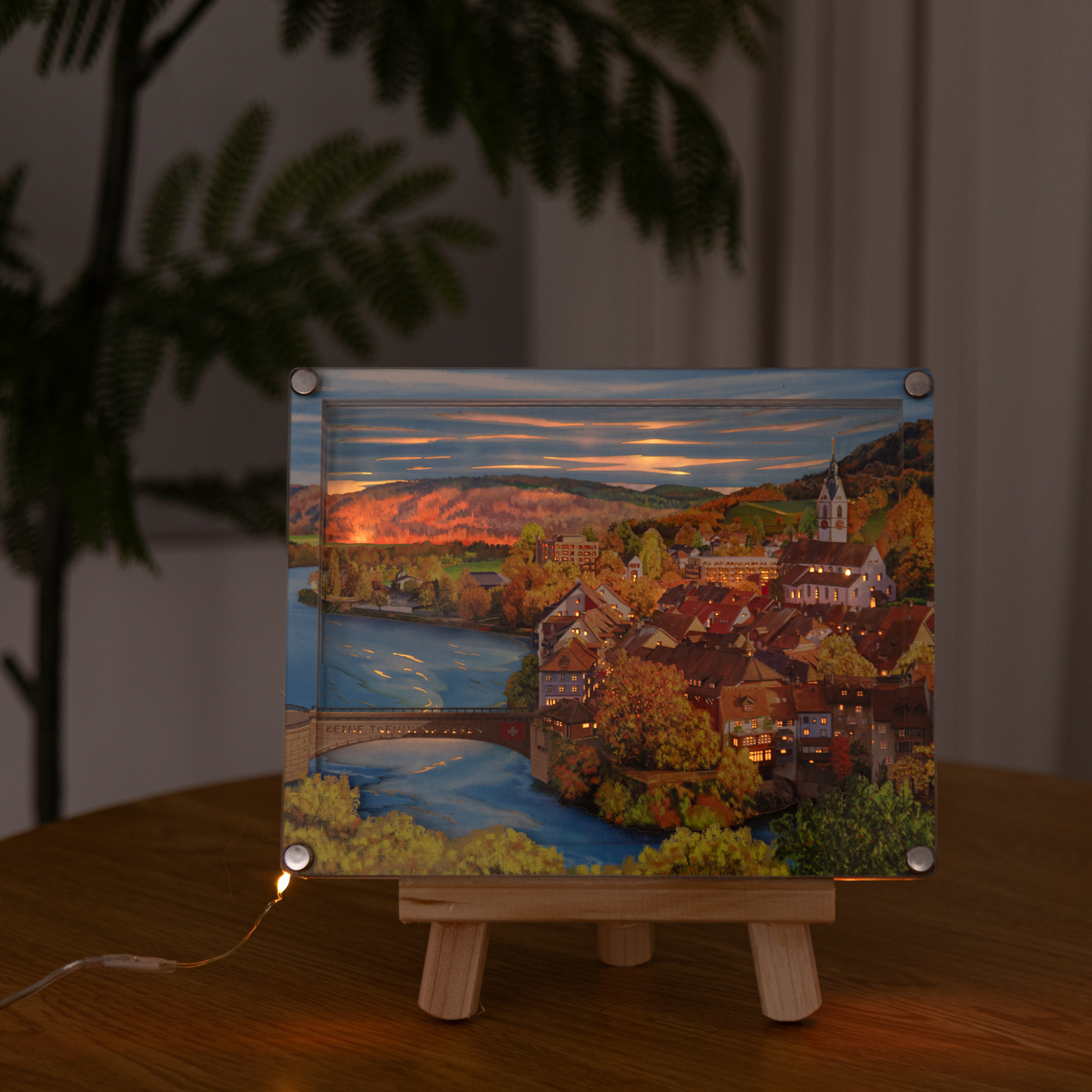 (Coming soon)DIY paper art light picture - Laufenburg in autumn