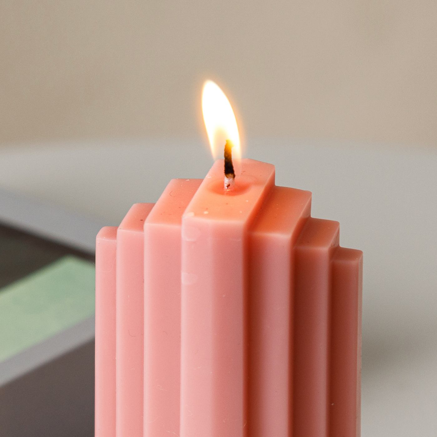 Scented candle “Striped Pillar”