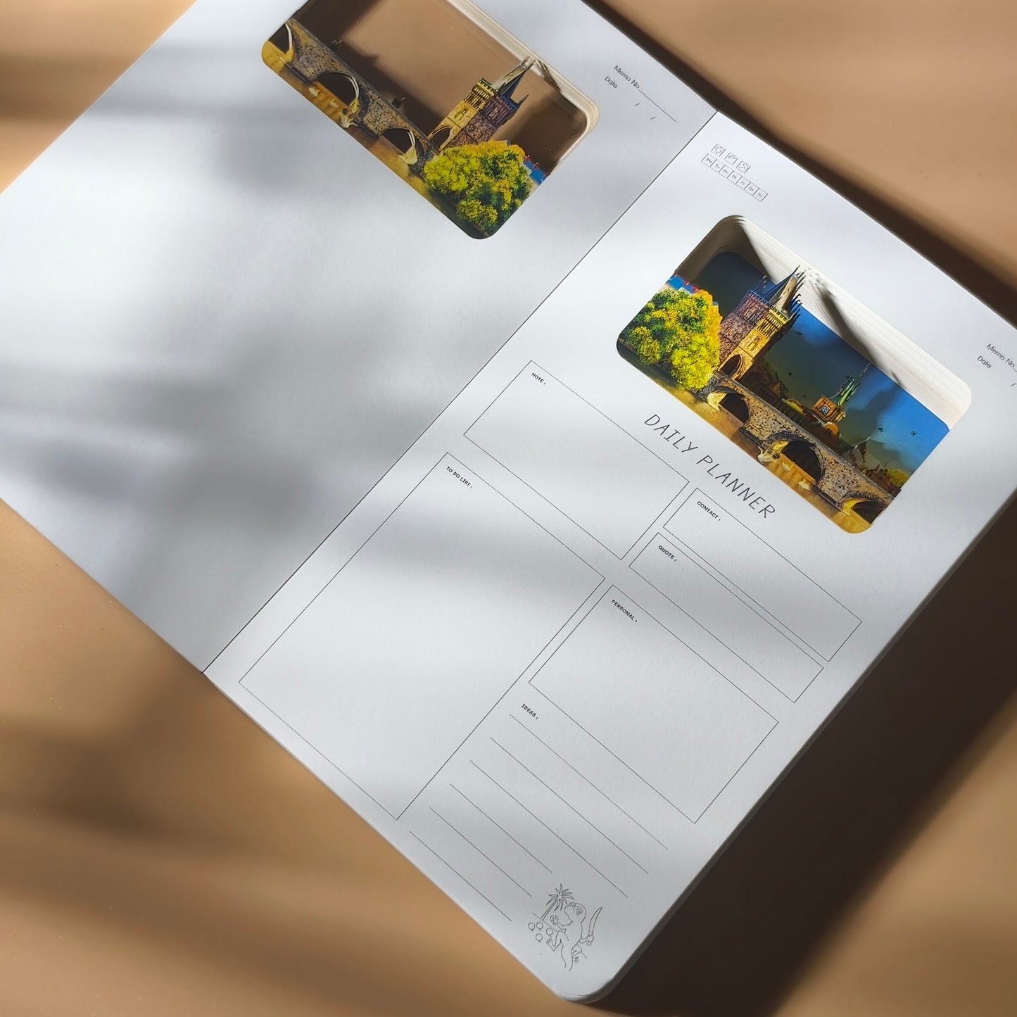3D-Papierschnitt-Notizbuch – Prag