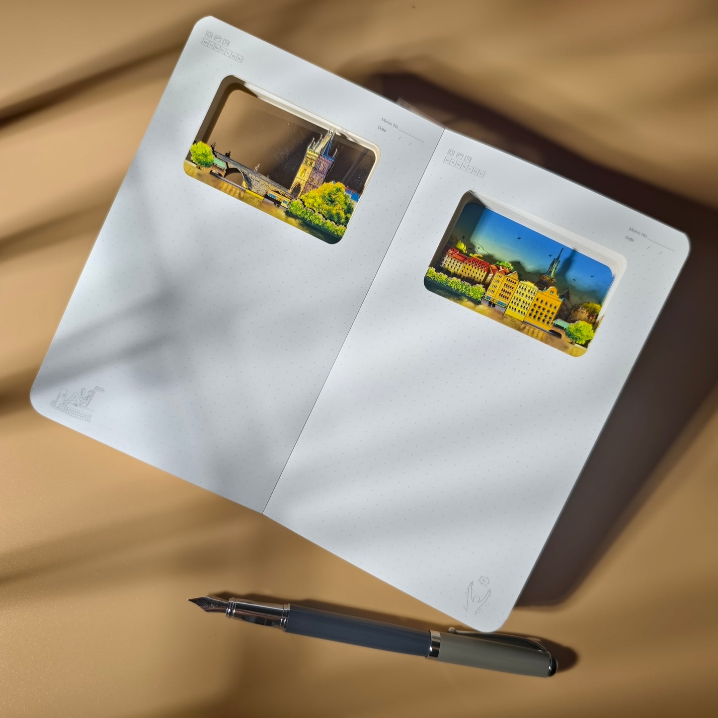 3D-Papierschnitt-Notizbuch – Prag