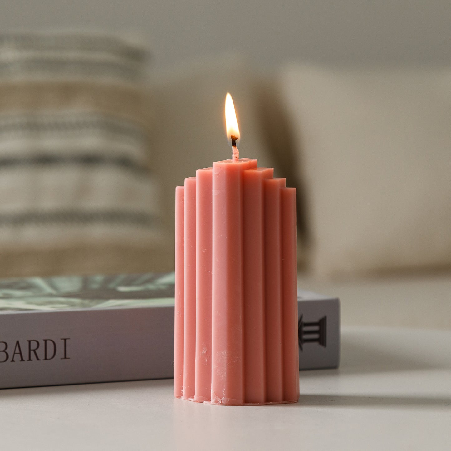 Scented candle “Striped Pillar”