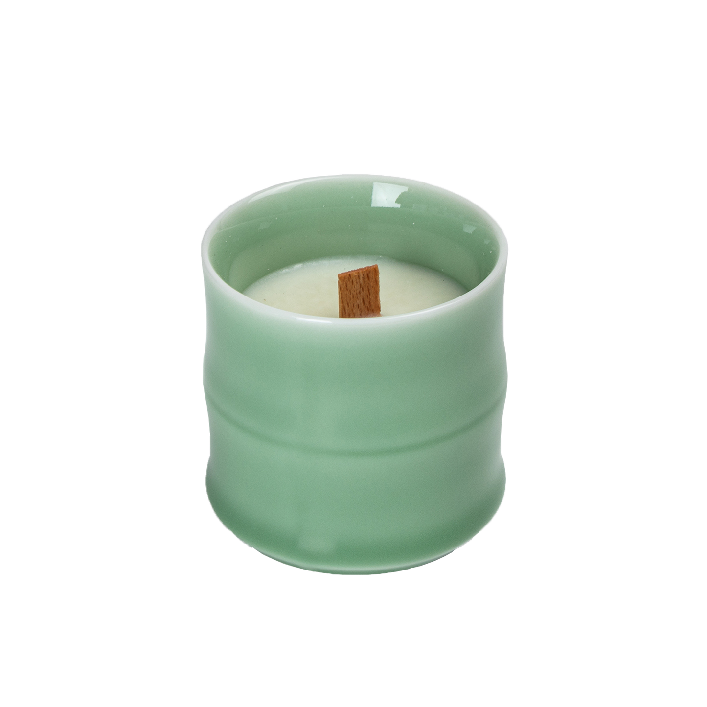 Candle in Di-ceramic vessel - plum green