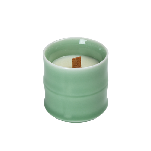 Candle in Di-ceramic vessel - plum green
