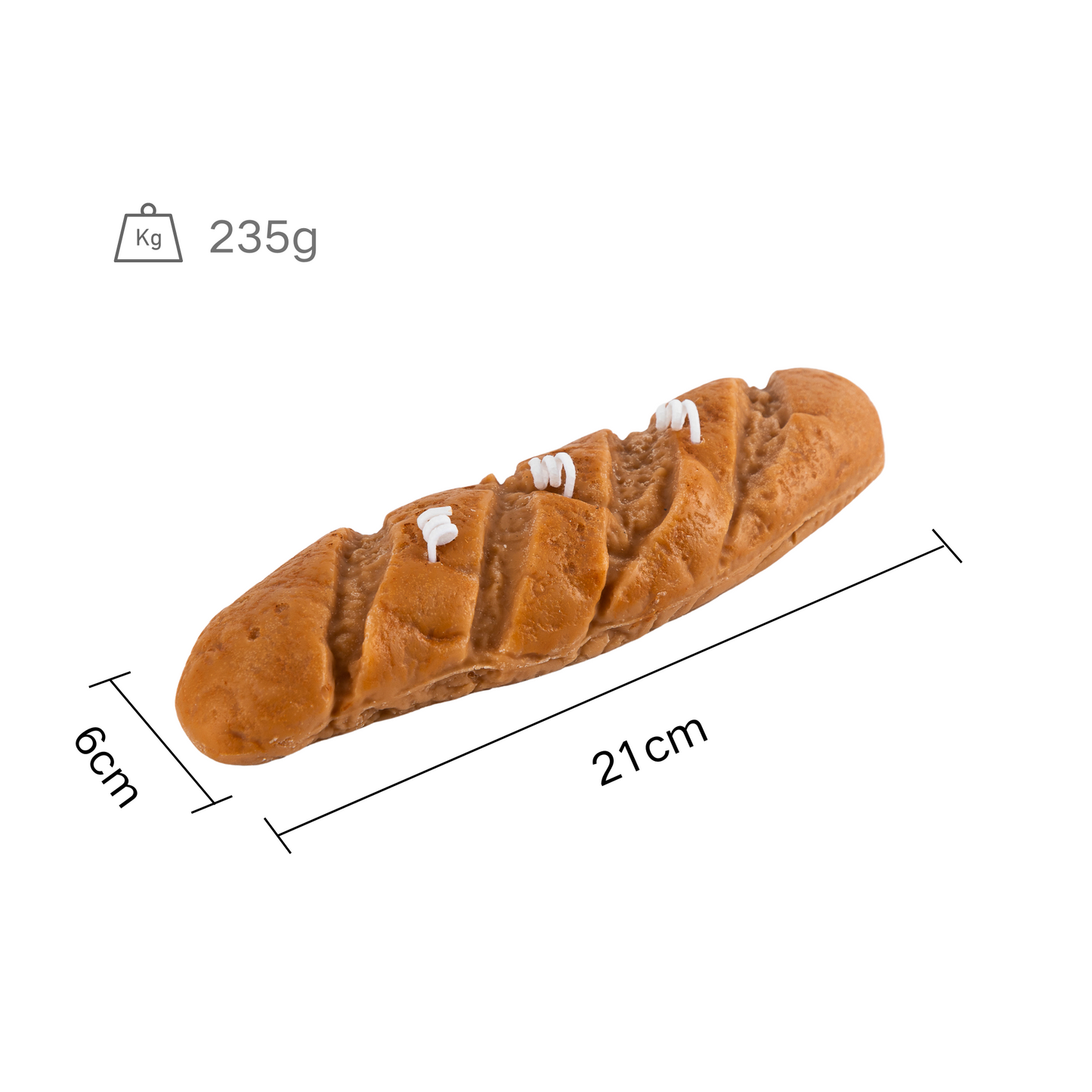 Baguette scented candle with coaster