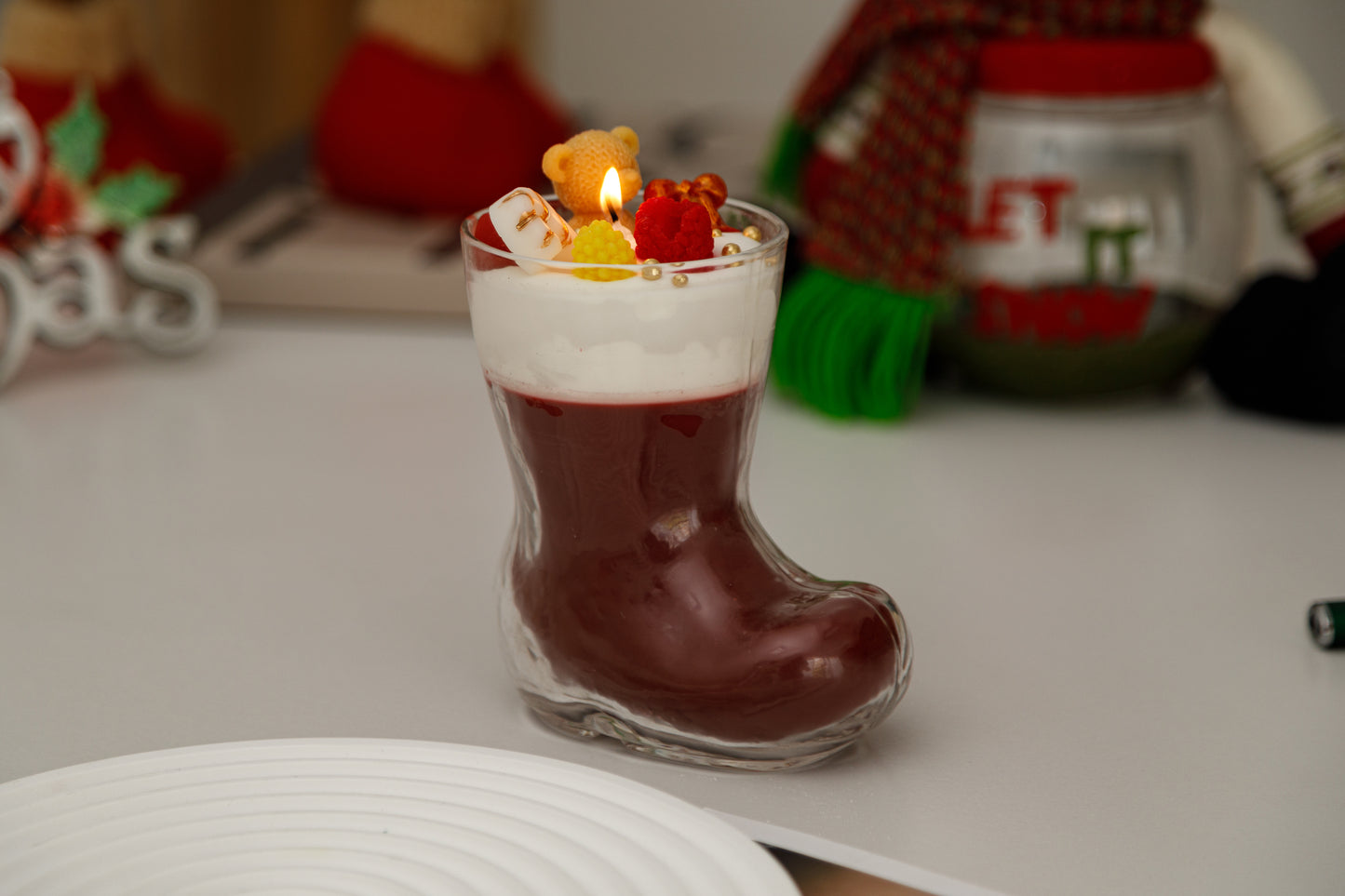 Candle “Christmas Bear Crystal Shoes”