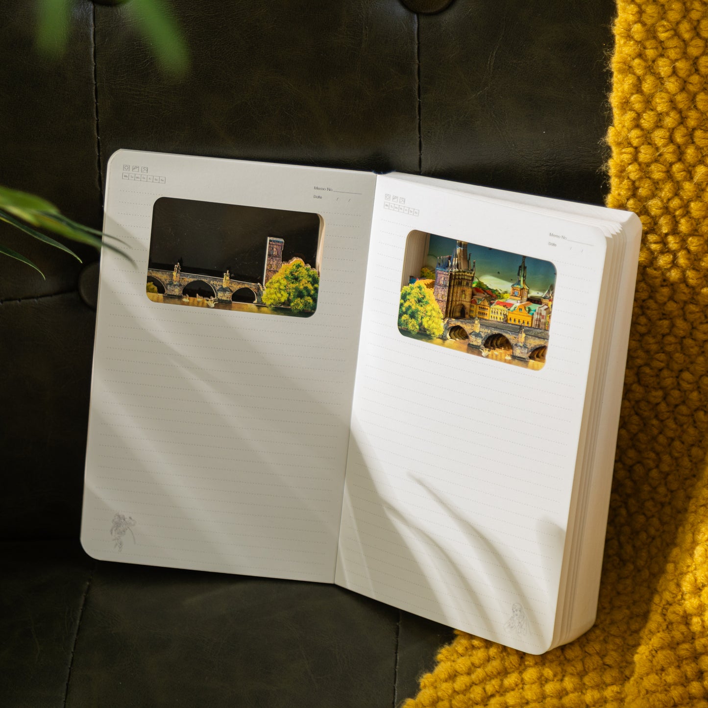 3D-Papierschnitt-Notizbuch – Prag