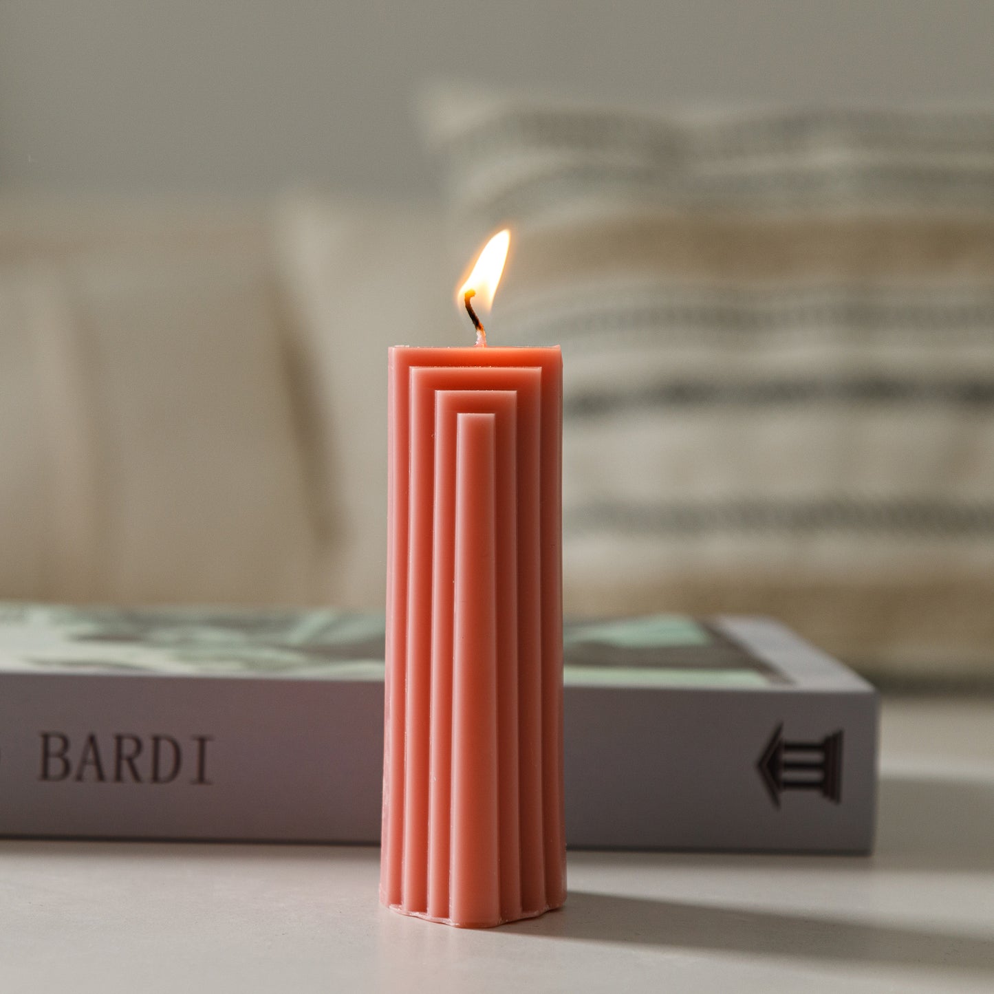 Scented candle “Striped Pillar”