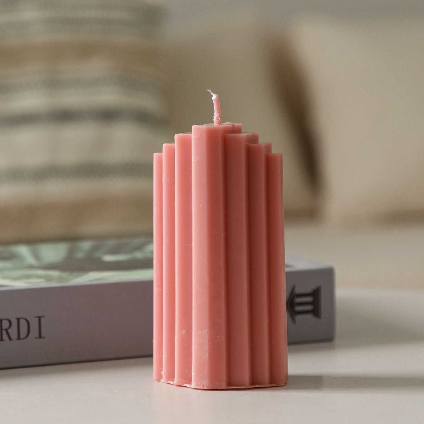 Scented candle “Striped Pillar”