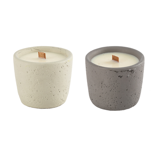 Scented candle, stone cup set of 2