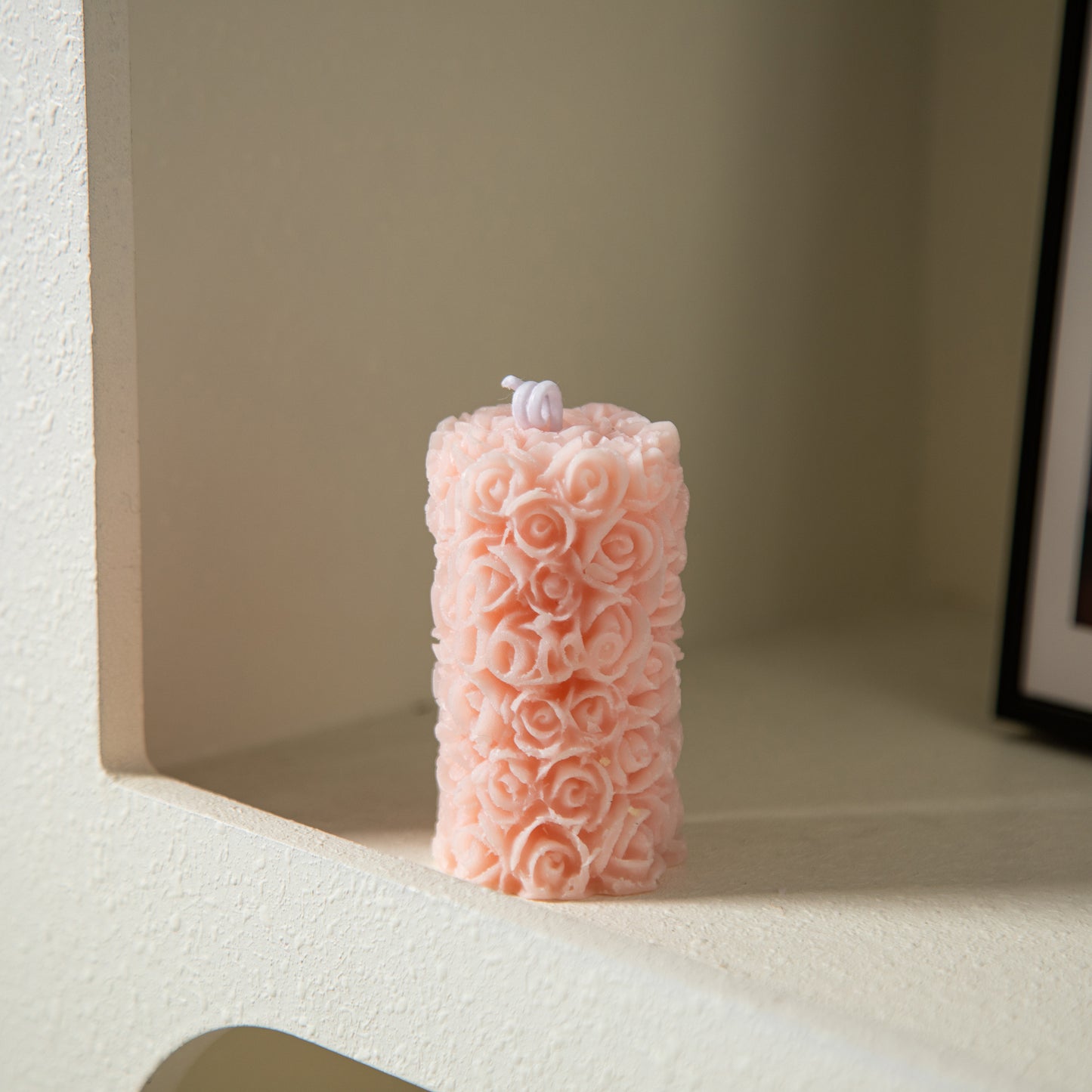 Scented candle "Carved Rose Pillar" set of 3