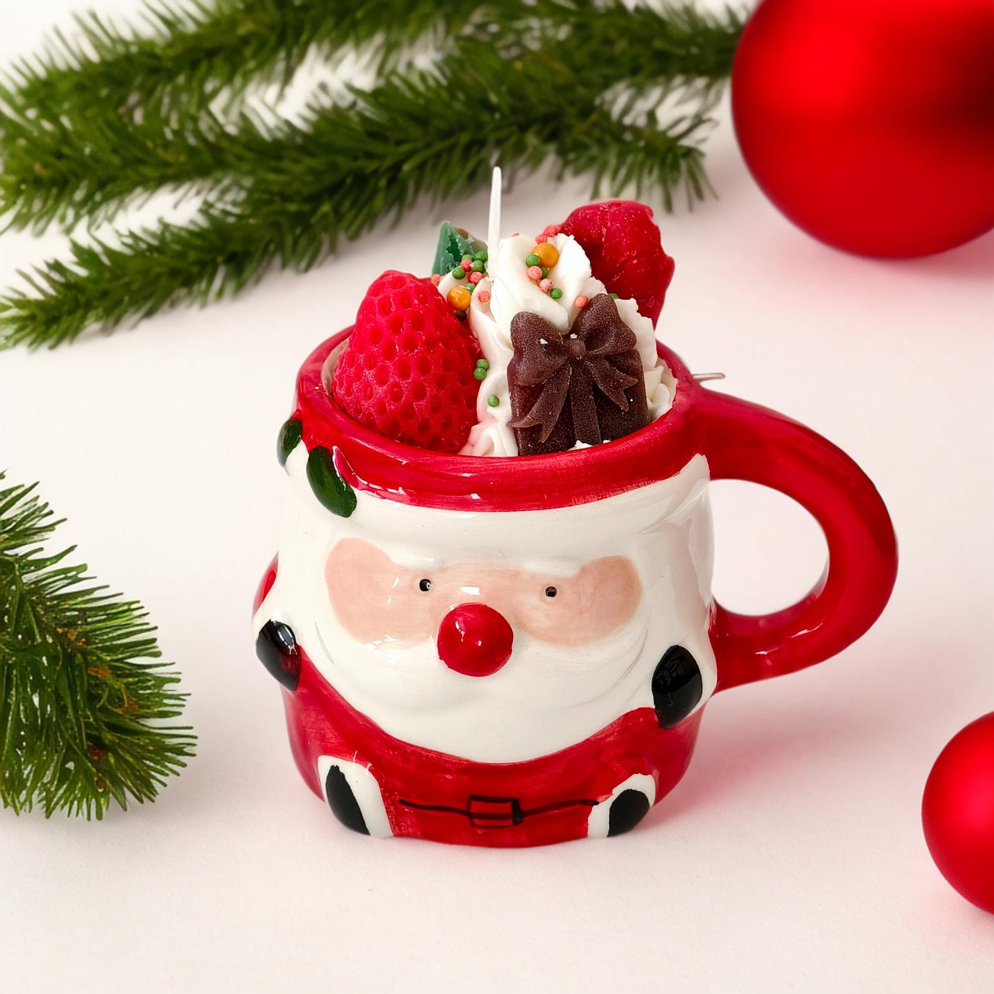 Kerze Weihnachtsmann & Weihnachtsstiefel