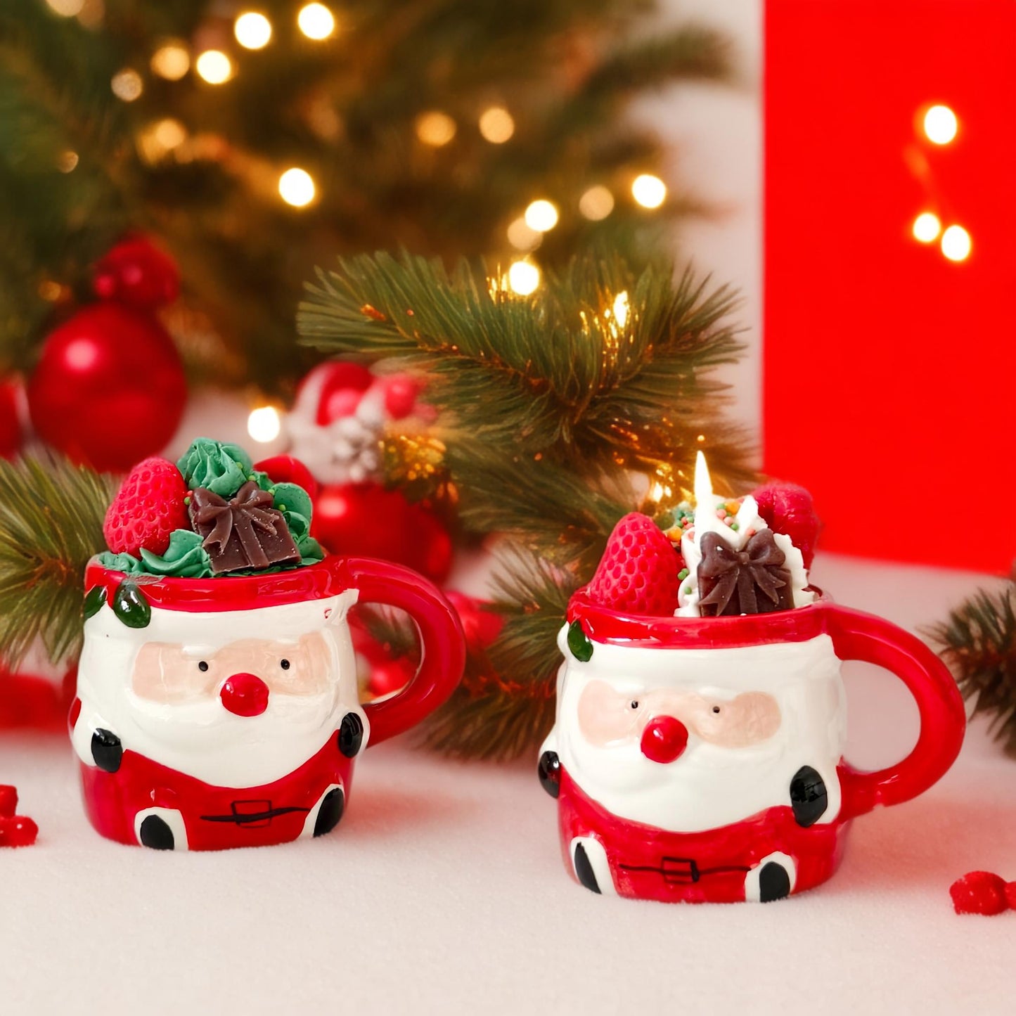 Kerze Weihnachtsmann & Weihnachtsstiefel