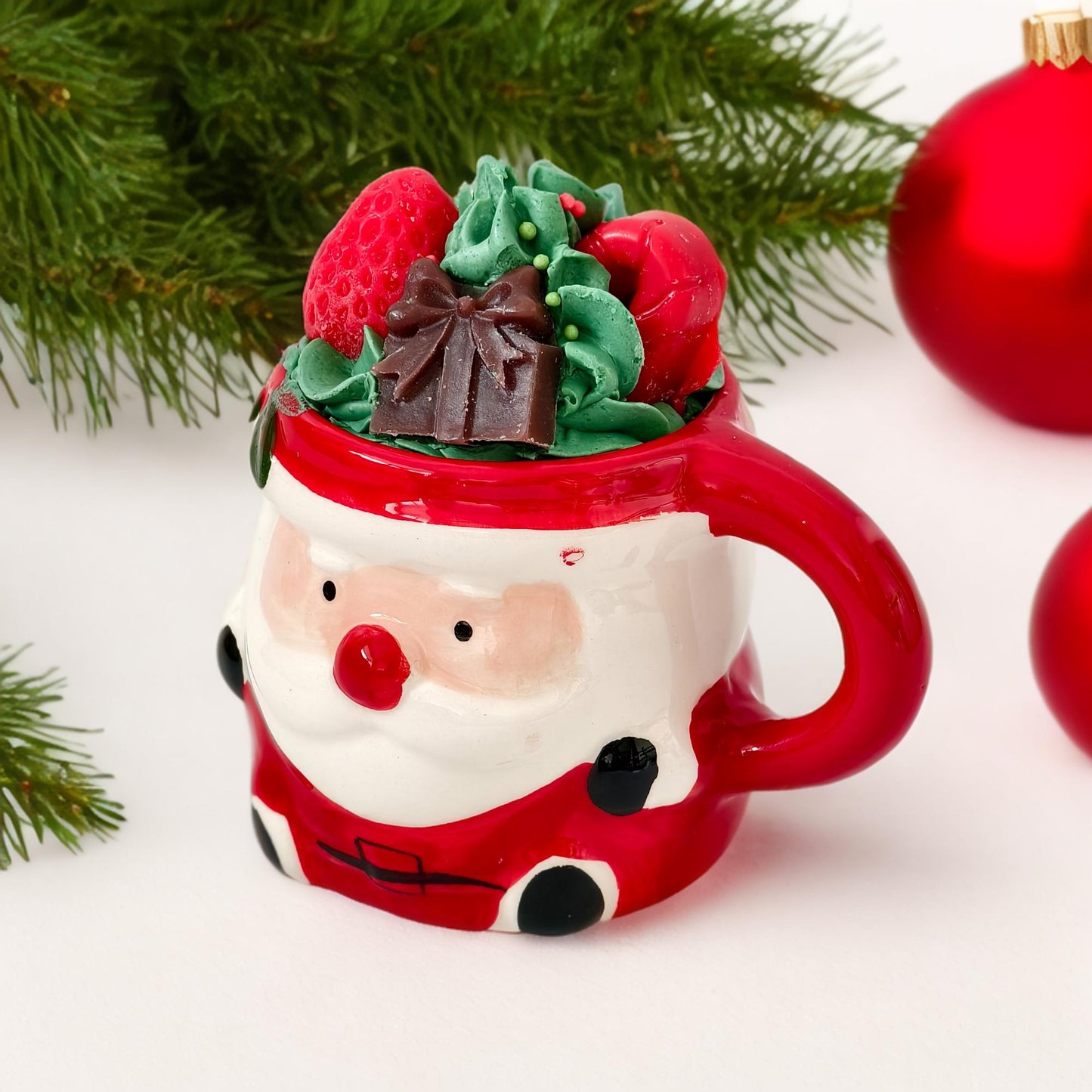 Kerze Weihnachtsmann & Weihnachtsstiefel