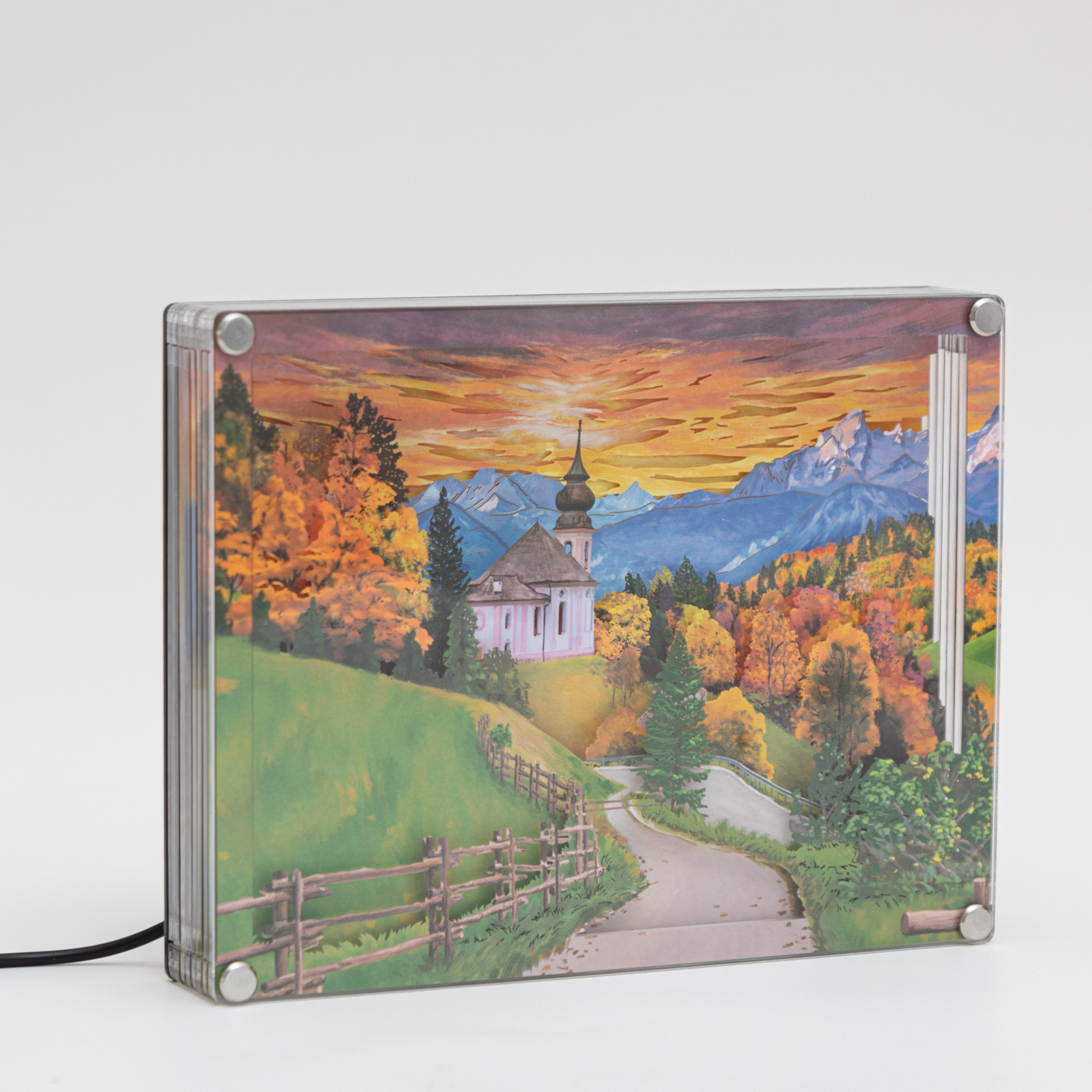 DIY set for paper art light picture - Magic of autumn in Berchtesgaden