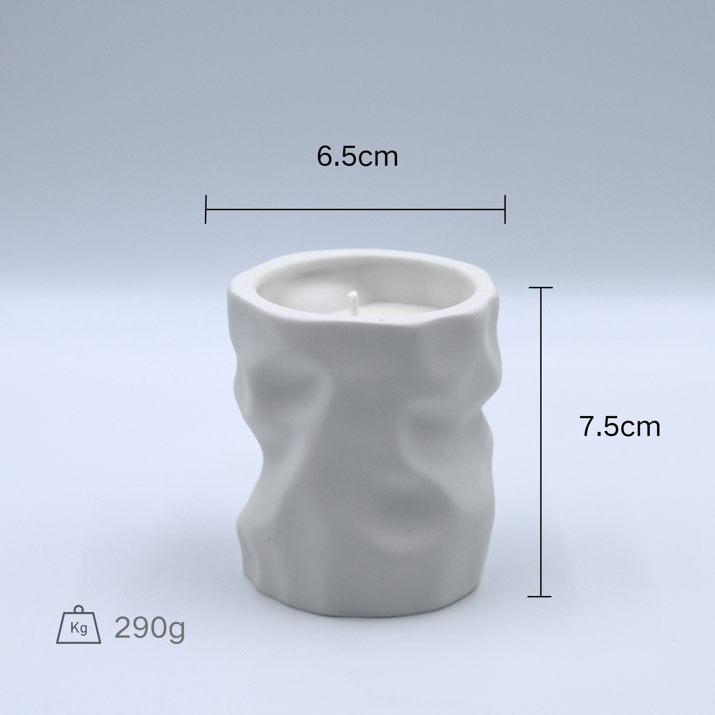 Handgeformte Gips-Duftkerze "Grüner Tee"