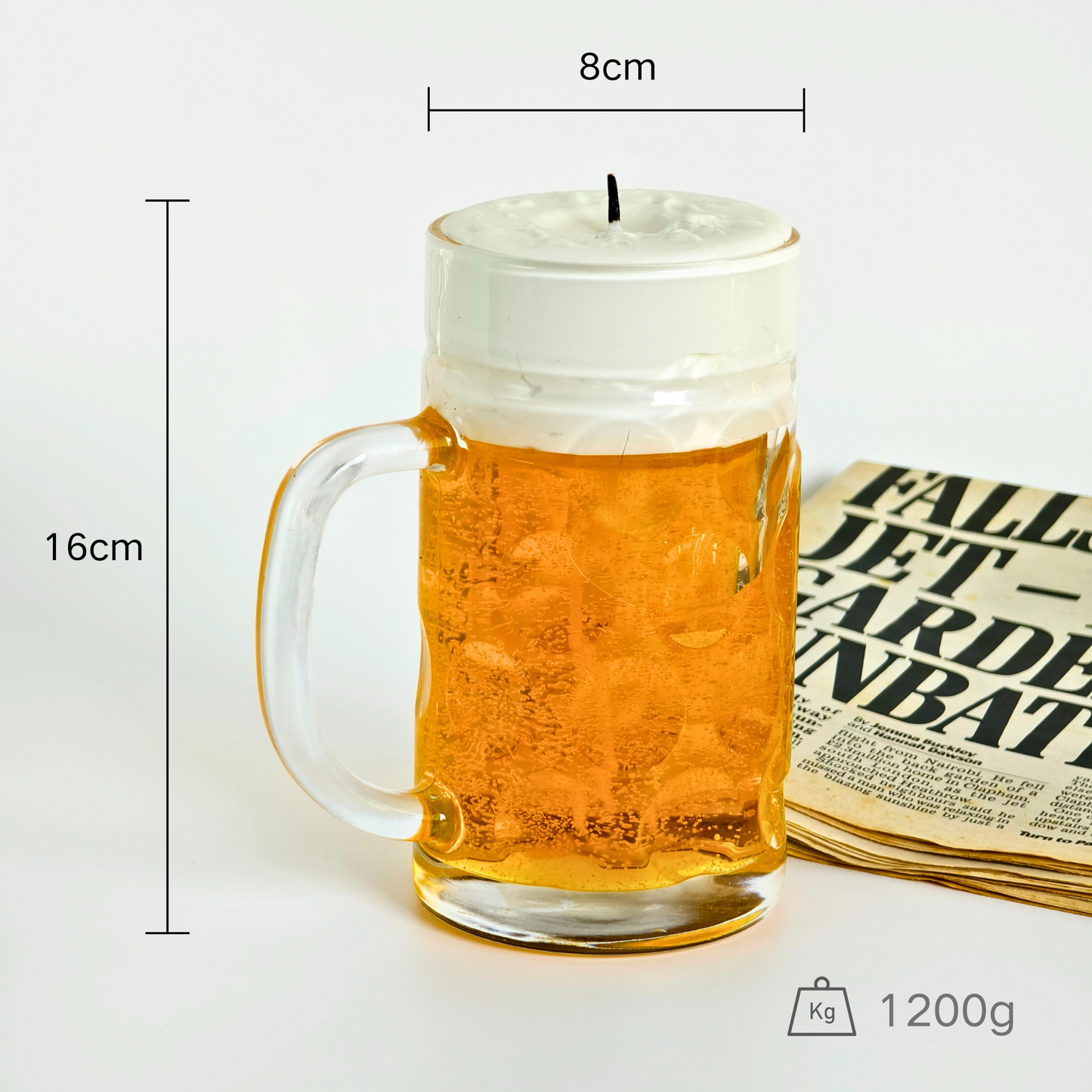 Beer mug scented candle