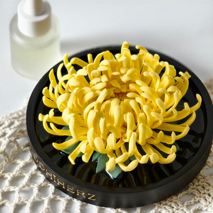 Gold thread imperial chrysanthemum porcelain flower with fragrance oil 