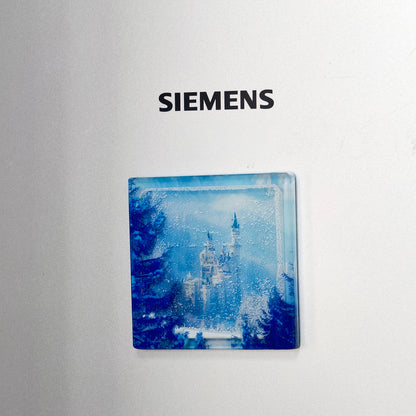 Winter magic fridge magnet - Neuschwanstein Castle in the snow 