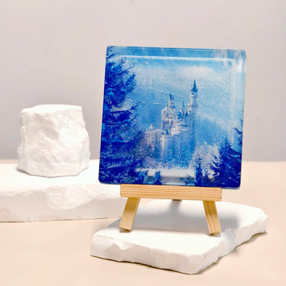 Winter magic fridge magnet - Neuschwanstein Castle in the snow 