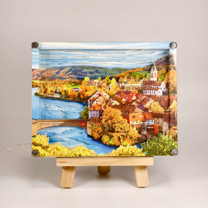 （Coming soon）DIY paper art light picture - Laufenburg in autumn 