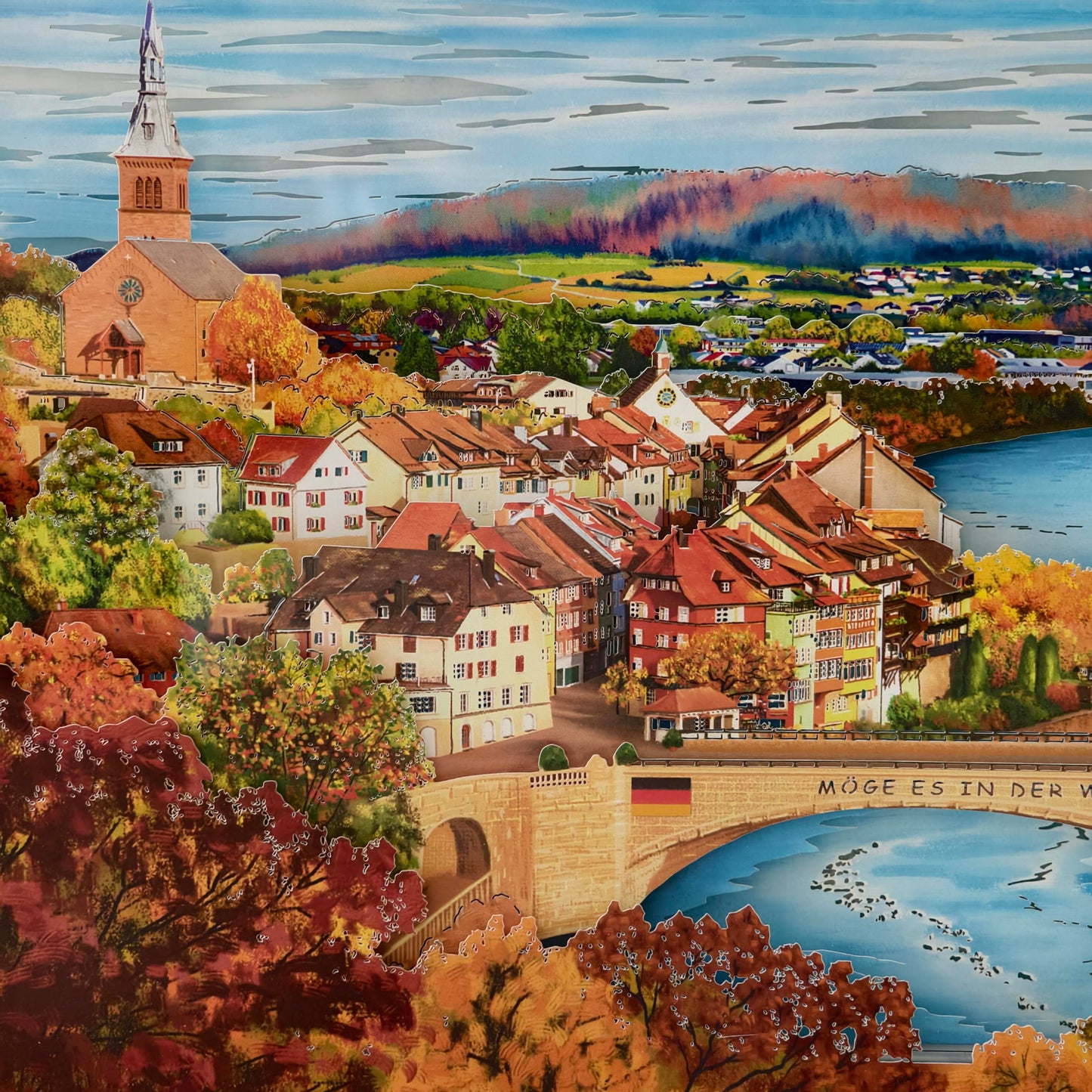 （Coming soon）DIY paper art light picture - Laufenburg in autumn 