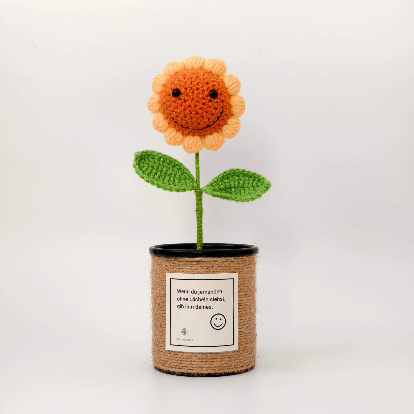 Handgemachter Strick-Sonnenblumen-Stifthalter