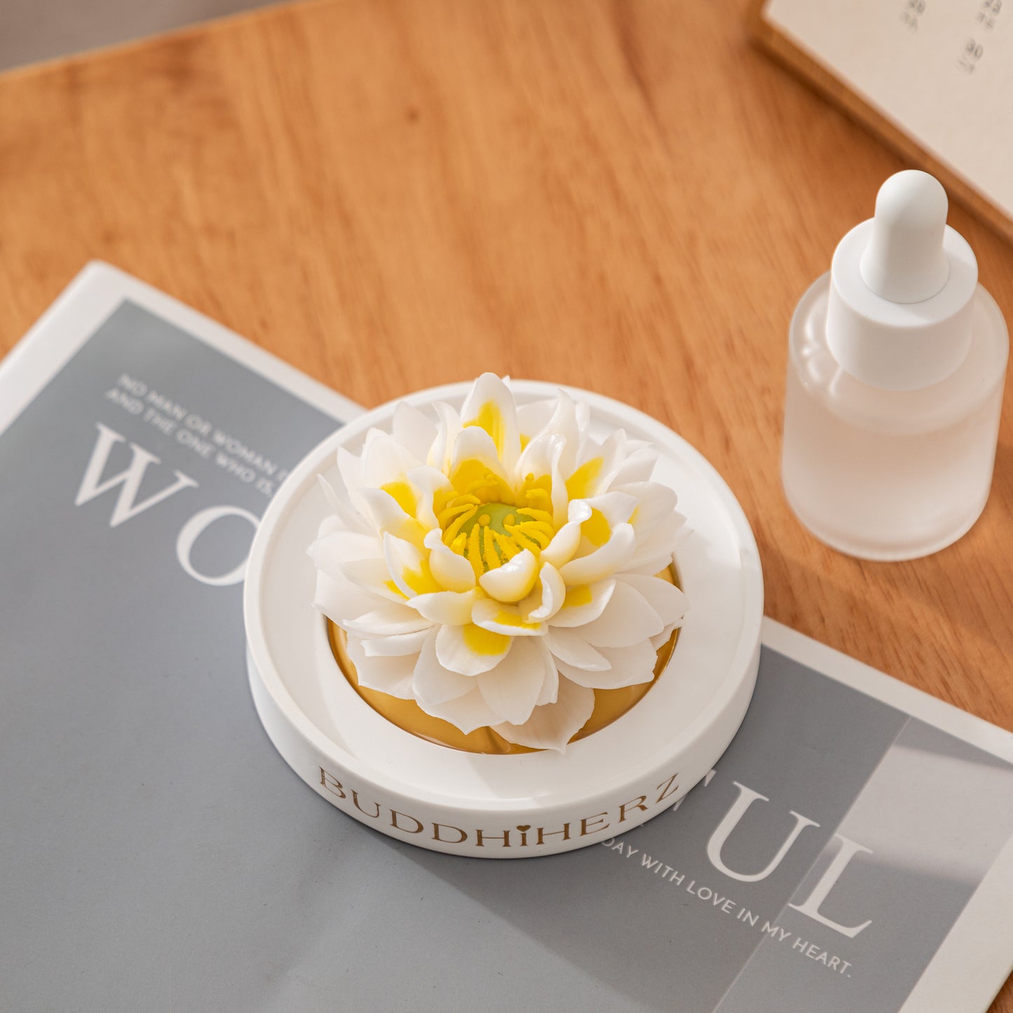 Ice Jade Lotus Porcelain Flower with Fragrance Oil 