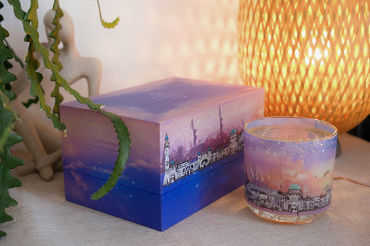 Scented candle Hamburg Landungsbrücken with LED lighting 