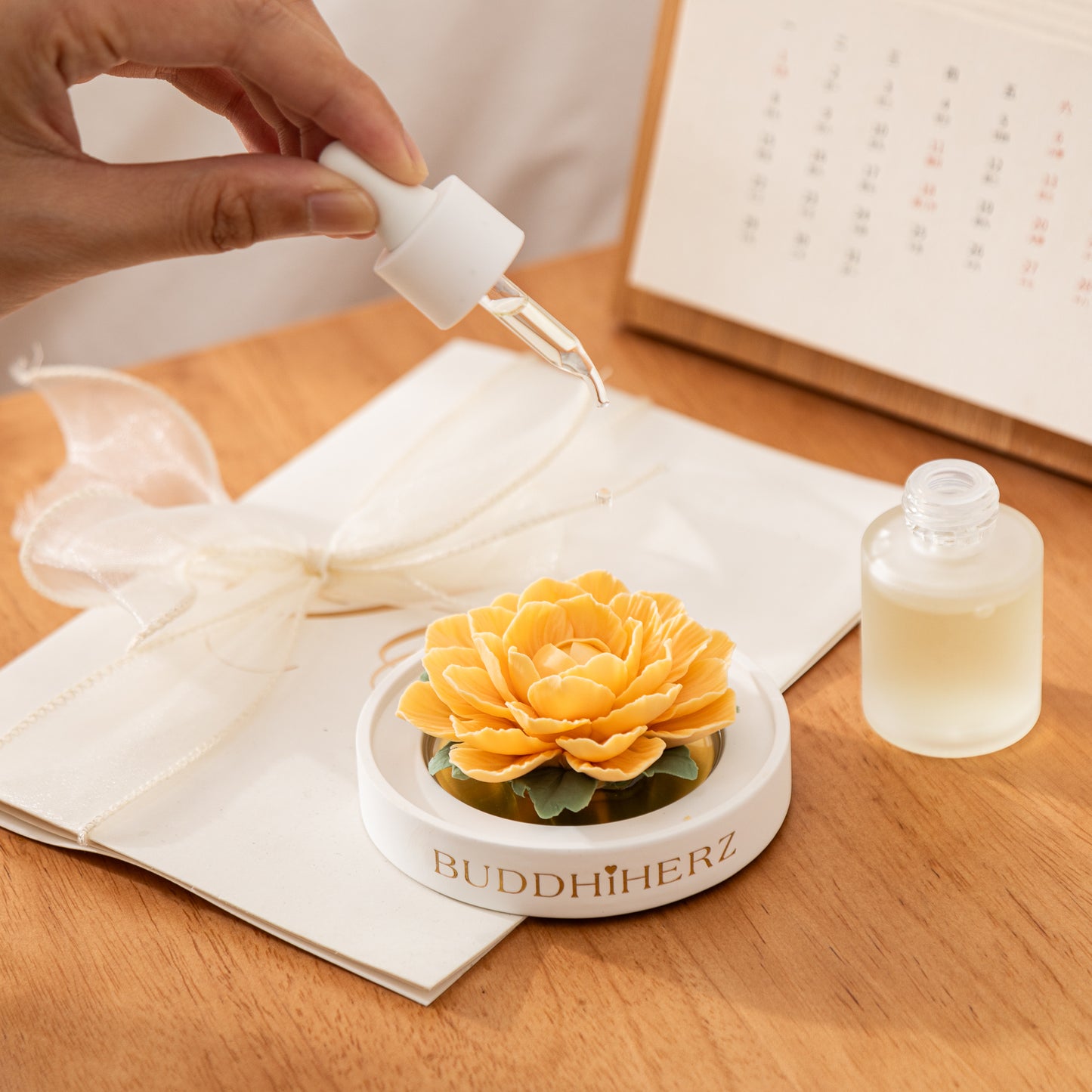 Camellia Porcelain Flower Yellow with Fragrance Oil 