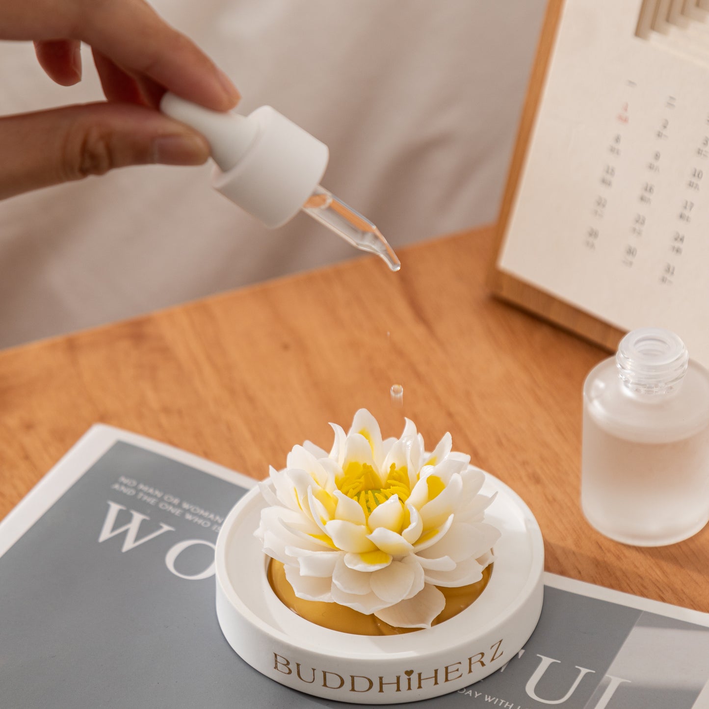 Ice Jade Lotus Porcelain Flower with Fragrance Oil 