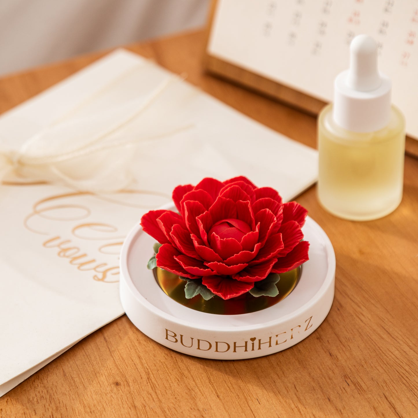 Camellia Porcelain Flower Red with Fragrance Oil 