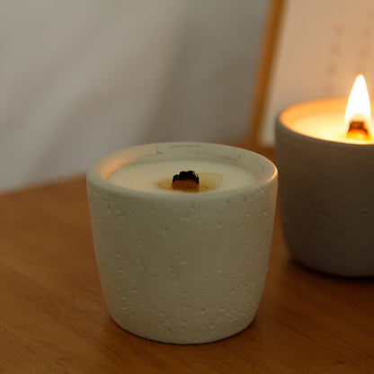 Scented candle, stone cup set of 2 