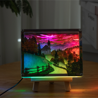 DIY set for paper art light picture - Magic of autumn in Berchtesgaden 