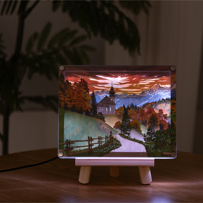 DIY set for paper art light picture - Magic of autumn in Berchtesgaden 