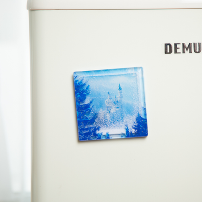 Winter magic fridge magnet - Neuschwanstein Castle in the snow 