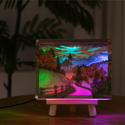 DIY set for paper art light picture - Magic of autumn in Berchtesgaden 