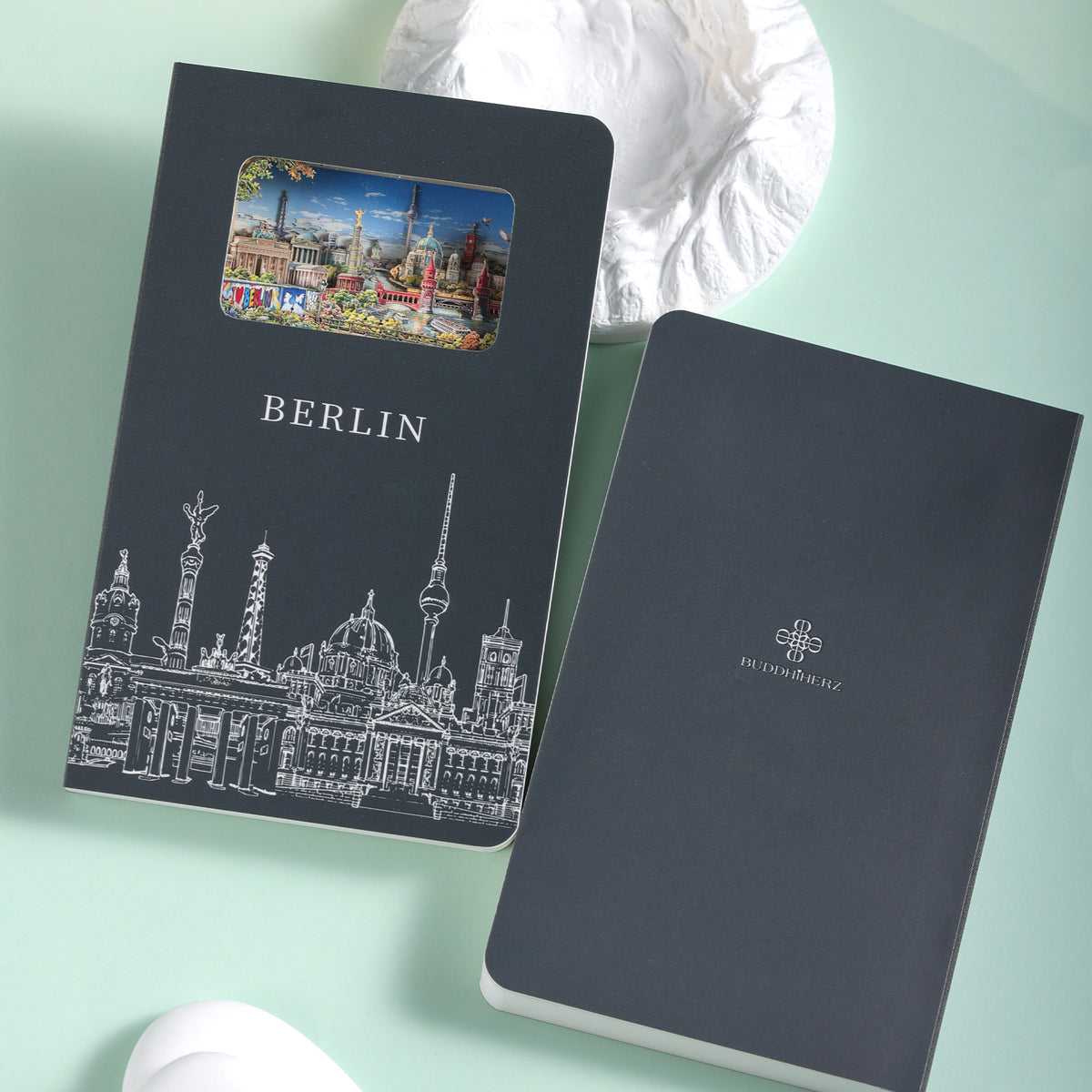 3D Notizbuch Berlin Dunkelgrau