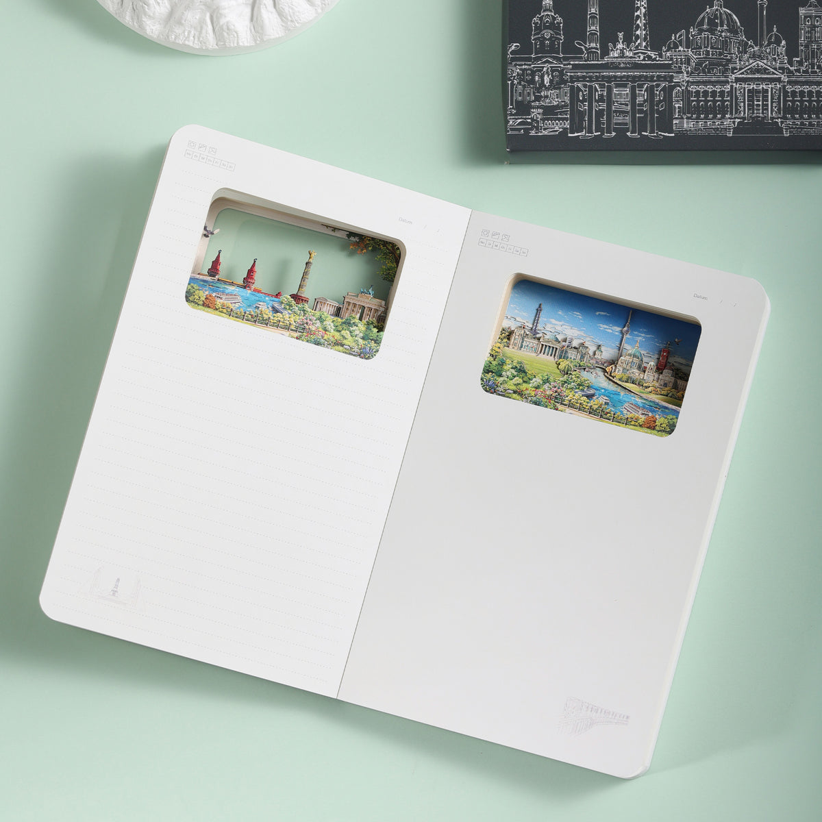 3D Notizbuch Berlin Dunkelgrau