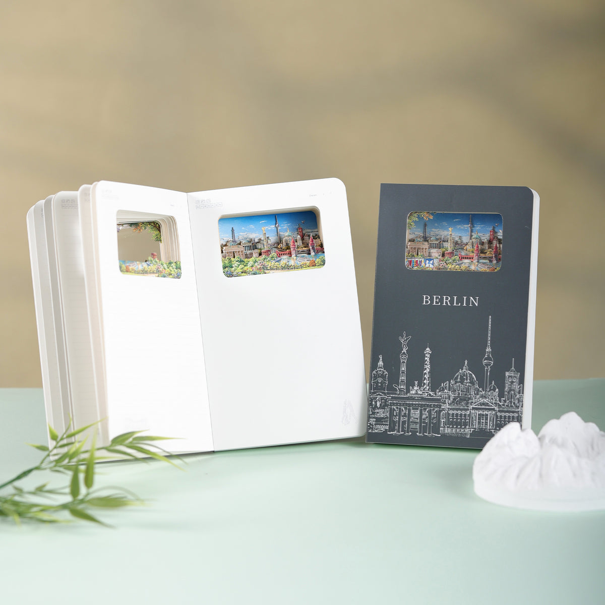 3D Notizbuch Berlin Dunkelgrau