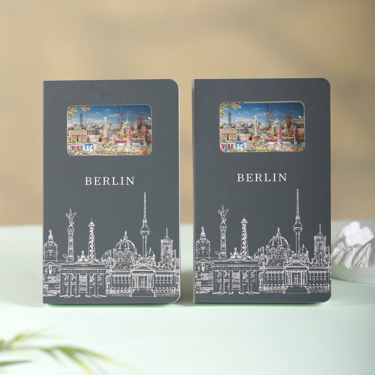 3D Notizbuch Berlin Dunkelgrau