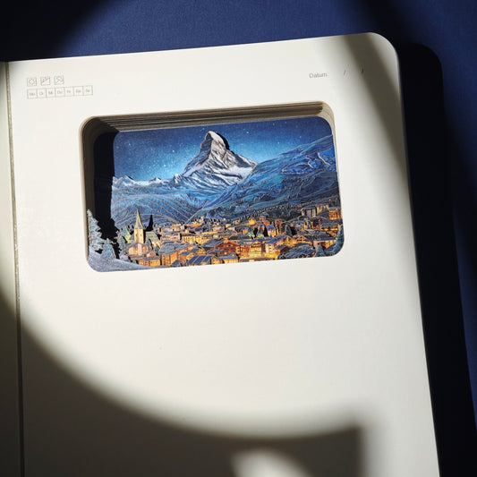 3d-Notizbuch Alpen