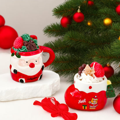 Kerze Weihnachtsmann & Weihnachtsstiefel