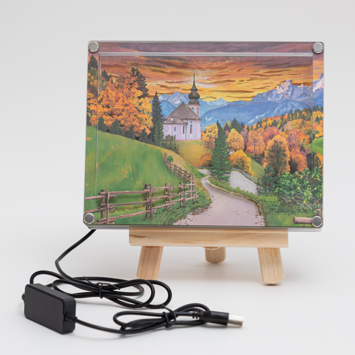 DIY set for paper art light picture - Magic of autumn in Berchtesgaden 